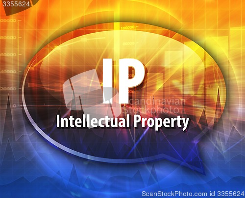 Image of IP acronym word speech bubble illustration