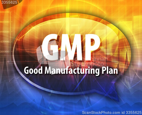 Image of GMP acronym word speech bubble illustration