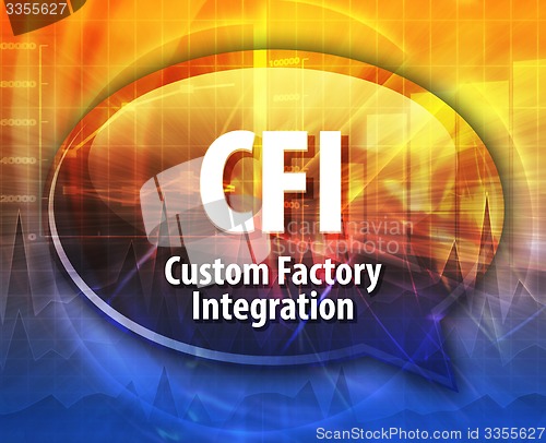 Image of CFI acronym word speech bubble illustration