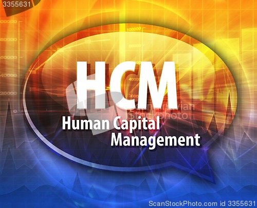 Image of HCM acronym word speech bubble illustration