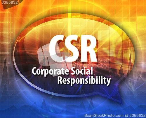 Image of CSR acronym word speech bubble illustration