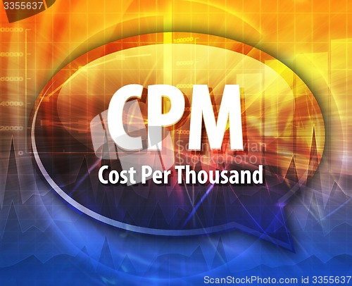 Image of CPM acronym word speech bubble illustration