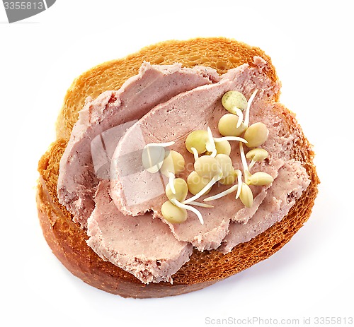 Image of toasted bread slice with meat pate