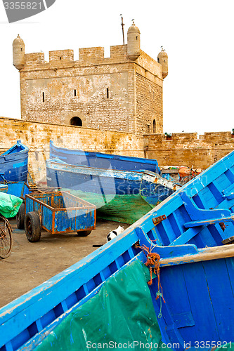 Image of   boat and sea in africa morocco  