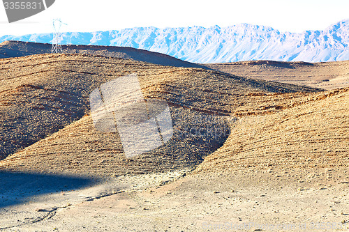 Image of bush  in    valley    africa the atlas dry mountain  