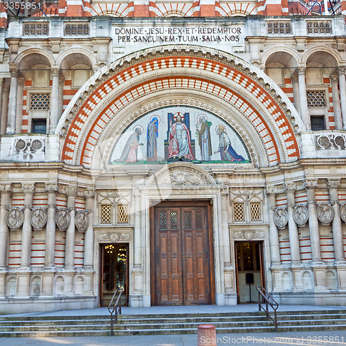 Image of door westminster  cathedral in london england old  construction 