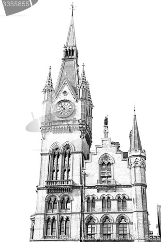 Image of old architecture in london england windows and brick exterior wa