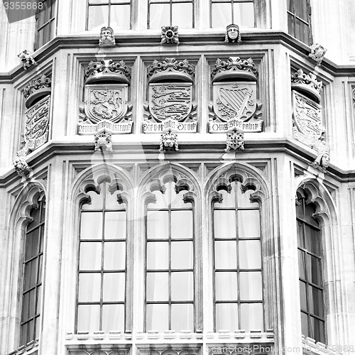 Image of old in london  historical    parliament glass  window    structu