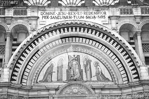 Image of door westminster  cathedral in london england old  construction 