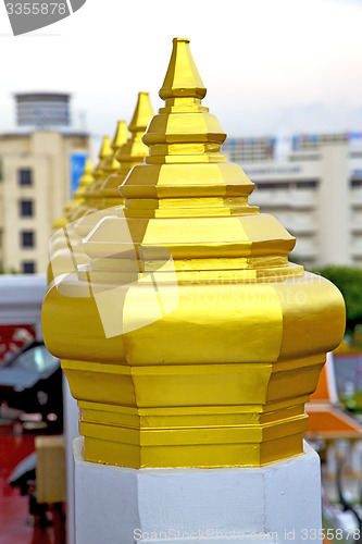Image of roof      temple   in   bangkok  sky line