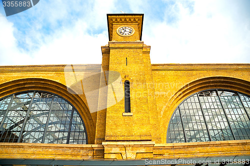 Image of old architecture in windows and brick     wall