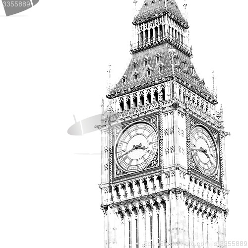 Image of london big ben and historical old construction england  aged cit