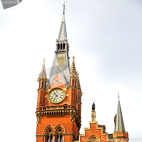 Image of old architecture in london england windows and brick exterior wa