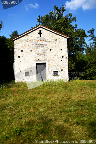 Image of  italy  lombardy     in  the arsago seprio old   church   closed