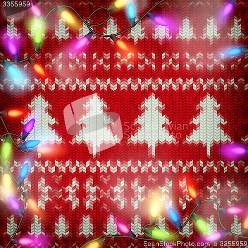 Image of Knitted Christmas background. EPS 10