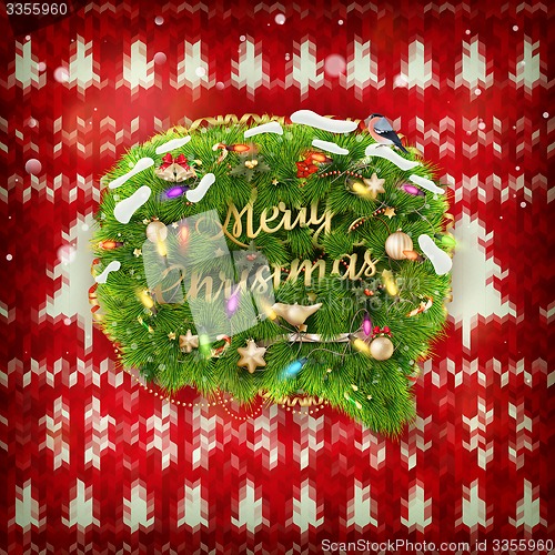 Image of Knitted Christmas background. EPS 10