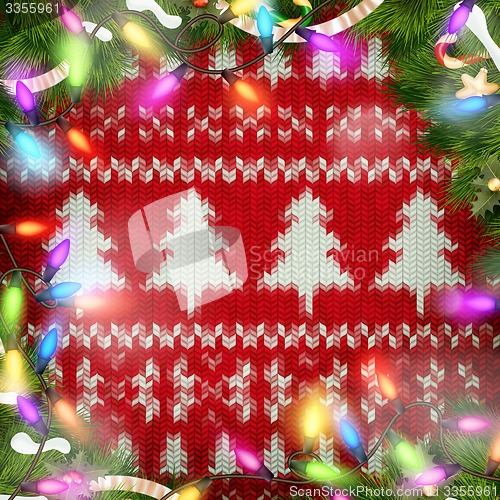 Image of Knitted Christmas background. EPS 10