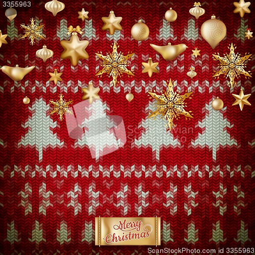 Image of Knitted Christmas background. EPS 10