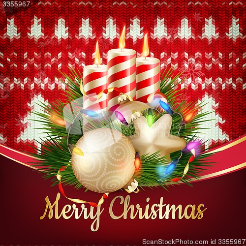 Image of Knitted Christmas background. EPS 10
