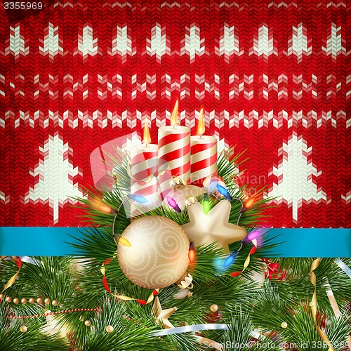 Image of Knitted Christmas background. EPS 10