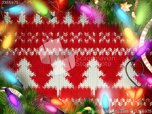 Image of Knitted Christmas background. EPS 10