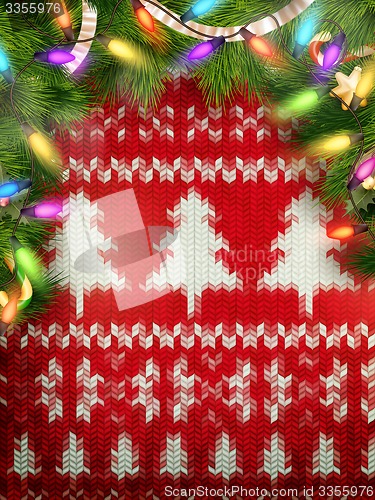 Image of Knitted Christmas background. EPS 10