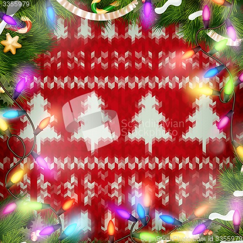 Image of Knitted Christmas background. EPS 10