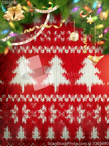 Image of Knitted Christmas background. EPS 10