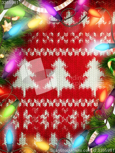 Image of Knitted Christmas background. EPS 10