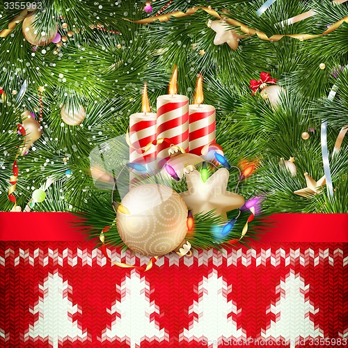 Image of Knitted Christmas background. EPS 10