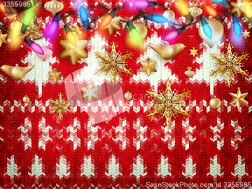 Image of Knitted Christmas background. EPS 10