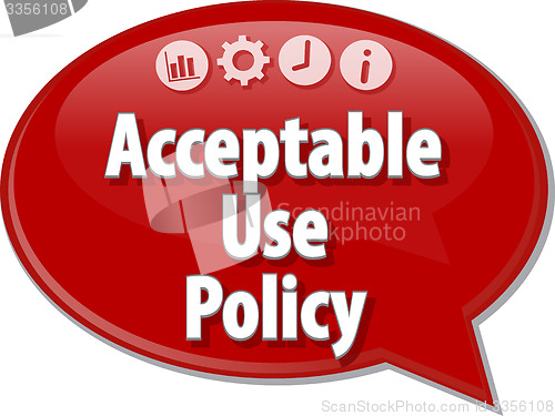 Image of Acceptable Use Policy Business term speech bubble illustration