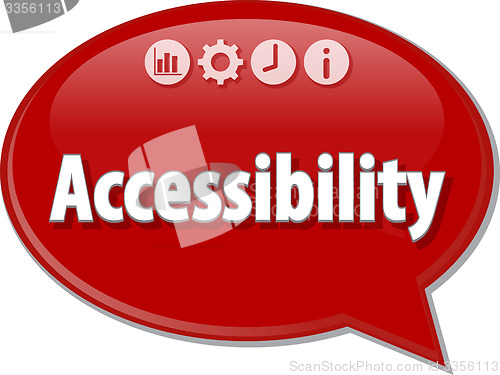 Image of Accessibility Business term speech bubble illustration