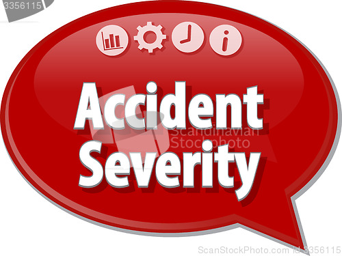Image of Accident severity Business term speech bubble illustration