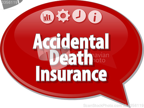 Image of Accidental Death Insurance Business term speech bubble illustrat