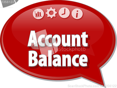 Image of Account balance Business term speech bubble illustration