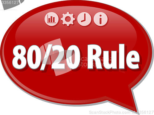 Image of 80/20 Rule Business term speech bubble illustration