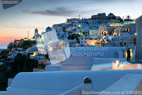 Image of Night scene Santorini