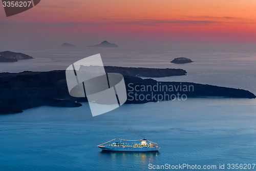 Image of Passengership Santorini at sunset