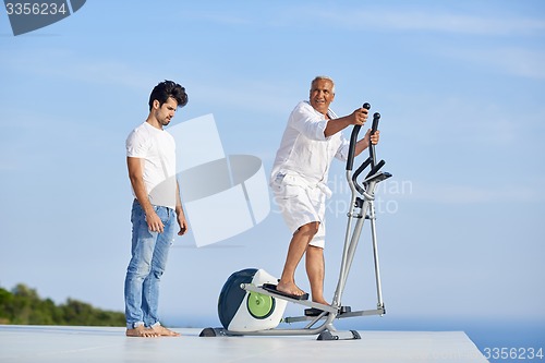 Image of healthy senior man working out