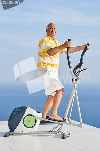 Image of healthy senior man working out