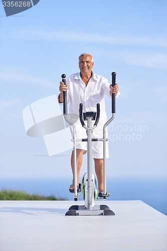 Image of healthy senior man working out
