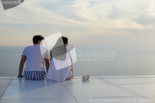 Image of happy young romantic couple have fun and  relax at home
