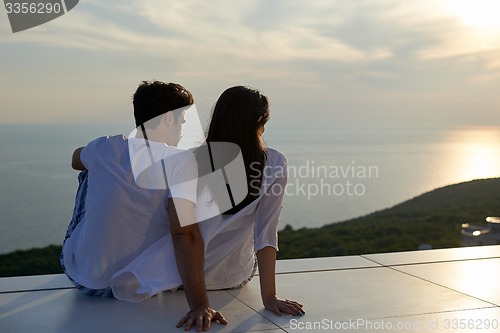 Image of happy young romantic couple have fun and  relax at home