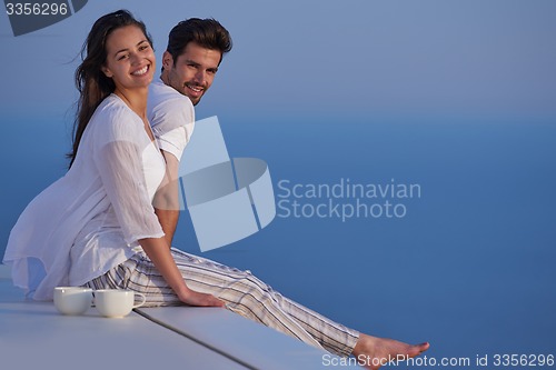 Image of happy young romantic couple have fun and  relax at home