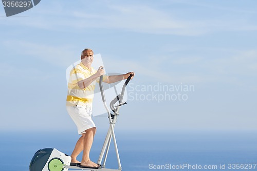 Image of healthy senior man working out
