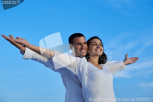 Image of happy young romantic couple have fun and  relax at home