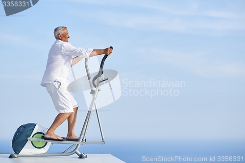 Image of healthy senior man working out