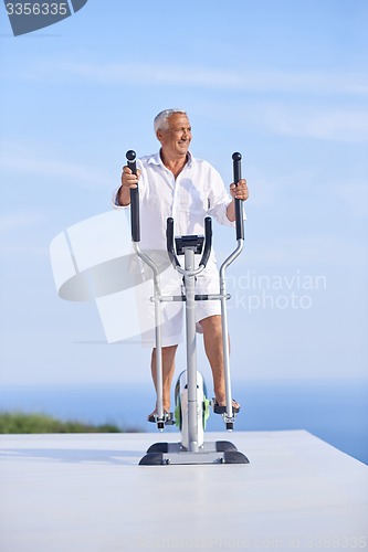 Image of healthy senior man working out