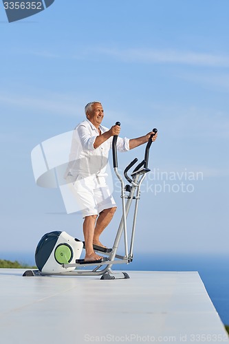 Image of healthy senior man working out